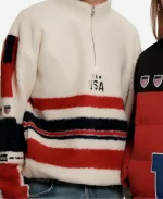Team USA 2026 Cream Quarter-Zip Sherpa Pullover Sweatshirt