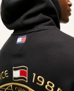 The Apex Grand Prix Relaxed Black Graphic Pullover Hoodie