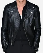 The Tonight Show Austin Butler Leather Jacket - Black