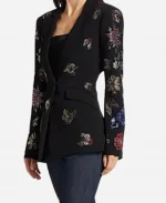 The View Joy Behar Black Floral Embellished Blazer