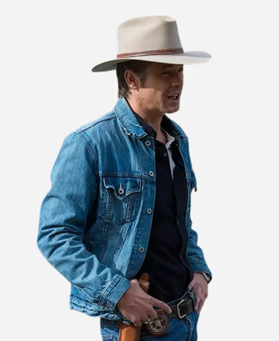 Timothy Olyphant Justified Blue Denim Jacket Timothy Olyphant Justified Blue Denim Jacket