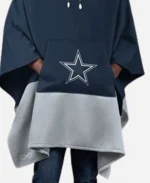 Tony Gonzalez NFL Dallas Color Blocked Hooded Poncho