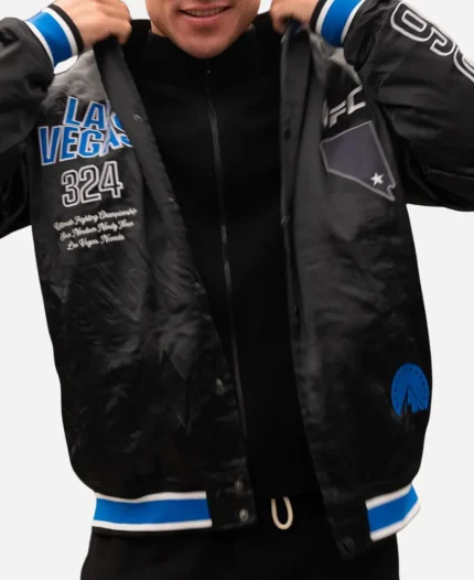 UFC 324 Las Vegas Black Bomber Jacket