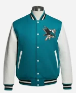 Unisex 2026 NHL San Jose Sharks 35th Anniversary Cyan Wool Varsity Jacket