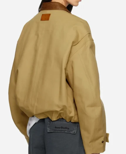 Unisex Acne Studios Khaki Beige Cotton Twill Jacket