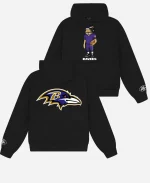 Unisex  Bad Bunny x NFL Baltimore Ravens Concho Black Pullover Hoodie