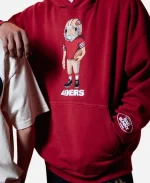Unisex Bad Bunny x San Francisco 49ers Concho Red Hoodie