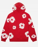 Unisex Denim Tears Red Cotton Wreath Sweatshirt Hoodie