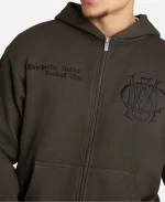 Unisex Manchester United Archive Charcoal Full Zip Hoodie