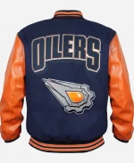 Unisex NHL Edmonton Oilers Orange & Blue Varsity Jacket - For Sale