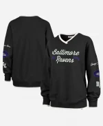 Unisex Stoney Clover Lane x '47 Baltimore Ravens Black Oversized V-Neck Sweatshirt