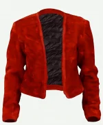 Victoria Justice Afterlife of the Party Red Fur Jacket