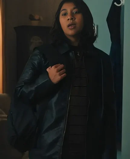 Vritika Gupta TV-Series Under The Bridge 2024 Reena Virk Black Leather Jacket