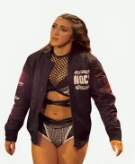 WWE NXT Wren Sinclair No Quarter Catch Crew Black Bomber Jacket
