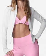 Women's Airbrush Corset White Full Zip Jacket