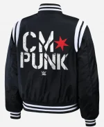 Women's Erin Andrews CM Punk 2026 Black Bomber Full-Zip Jacket