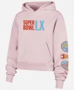 Women’s Stoney Clover Lane x ’47 2026 Super Bowl LX Foundation Pink Crop Hoodie
