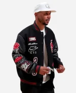 2026 NBA All-Star Celebrity Game Mookie Betts Black Varsity Jacket