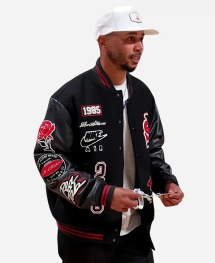 2026 NBA All-Star Celebrity Game Mookie Betts Black Varsity Jacket