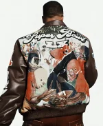 2026 OBJ Jeff Hamilton x KidSuper FW26 Super Bowl LX Leather Jacket