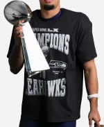 2026 Super Bowl LX Champions Seattle Seahawks T-Shirt In Black