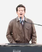 2026 Super Bowl LX Charlie Puth Brown Leather Jacket