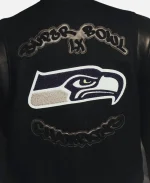 2026 Super Bowl LX Seattle Seahawks Champions Parade Wool Varsity Jacket – Black
