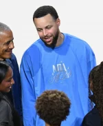 75th NBA All-Star Game Stephen Curry Blue Sweatshirt - Jacket Era