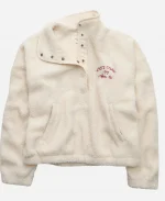 AE Cream Sherpa Fleece Graphic Henley Sweatshirt