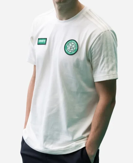 Adidas Celtic SPZL T-Shirt In Off White