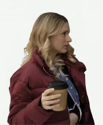 Alexandra Beaton Finding Her Edge 2026 Elise Russo Maroon Puffer Jacket