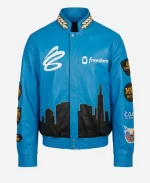 All Star Game 2026 Stephen Curry Leather Jacket - Blue
