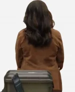 Alyssa Diaz Brown Suede Leather Jacket