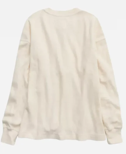 American Eagle Aerie Cream Sherpa Henley Sweatshirt