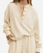 American Eagle Aerie Sherpa Henley Sweatshirt