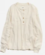 American Eagle Aerie Sherpa Henley Sweatshirt - Cream