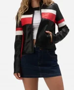 Ana Mena Idols 2026 Luna Cardona Motorcycle Biker Leather Jacket