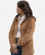 Angela Lopez Tv Series The Rooki S08 Alyssa Diaz Brown Suede Leather Jacket