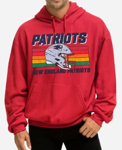 Aviator Nation New England Patriots Helmet Red Hoodie