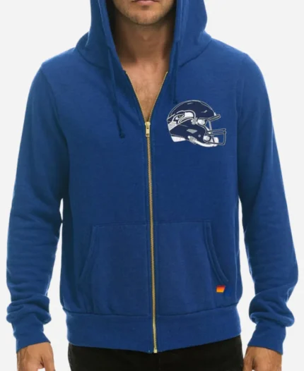 Aviator Nation Seattle Seahawks Helmet Zip Hoodie