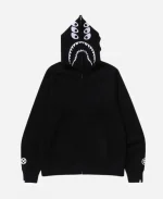 BAPE x Bounty Hunter Mad Shark Black Full Zip Hoodie