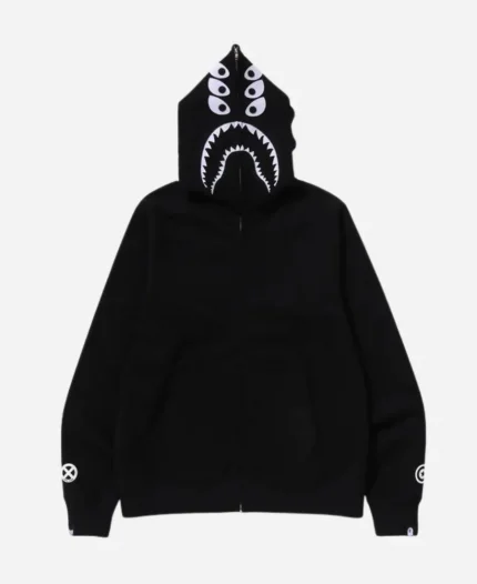 BAPE x Bounty Hunter Mad Shark Black Full Zip Hoodie