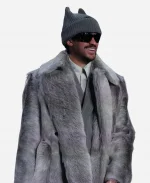 Bad Bunny Super Bowl LX Halftime Show Grey Fur Coat