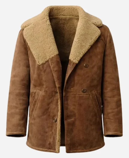 Balbo The Big Fake 2026 Edoardo Pesce Brown Suede Shearling Coat