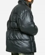 Boohoo Cinched Waist Black Quilted Puffer Jacket