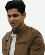 Boom Movie Make Me A Match 2023 Rushi Kota Brown Leather Jacket