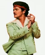 Bruno Mars 2026 Green Floral Embroidery Blazer