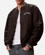 Calvin Klein Spring 2026 Jung Kook Black Varsity Bomber Jacket