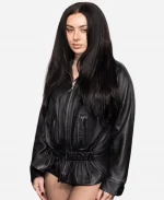 Charli XCX The Moment Premiere 2026 Black Leather Jacket