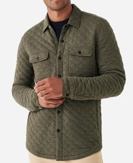 Cole Ellis Tv Series Wild Cards Giacomo Gianniotti Green Quilted Jacket